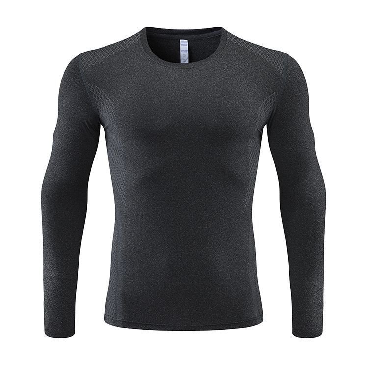 Men Casual Sports Basic Tight Quick Dry Plus Size Long Sleeve Training T-Shirt