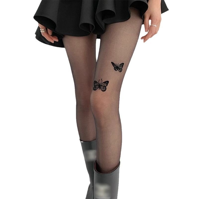 Women Fashion Sexy Black Bow Print Pantyhose