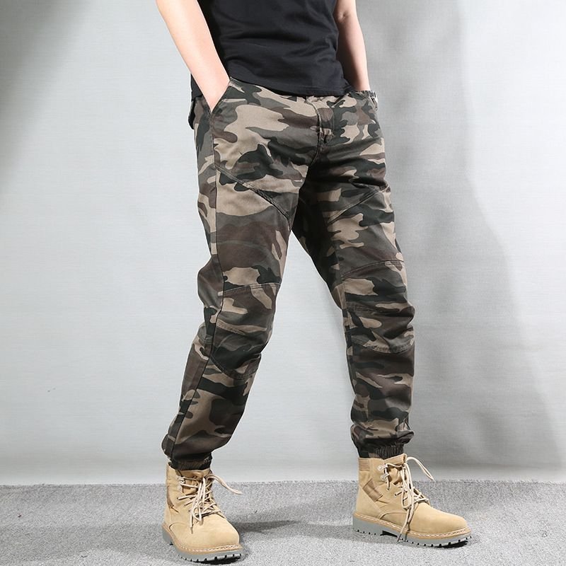 Men Fashion Casual Vintage Camouflage Plus Size Cargo Pants