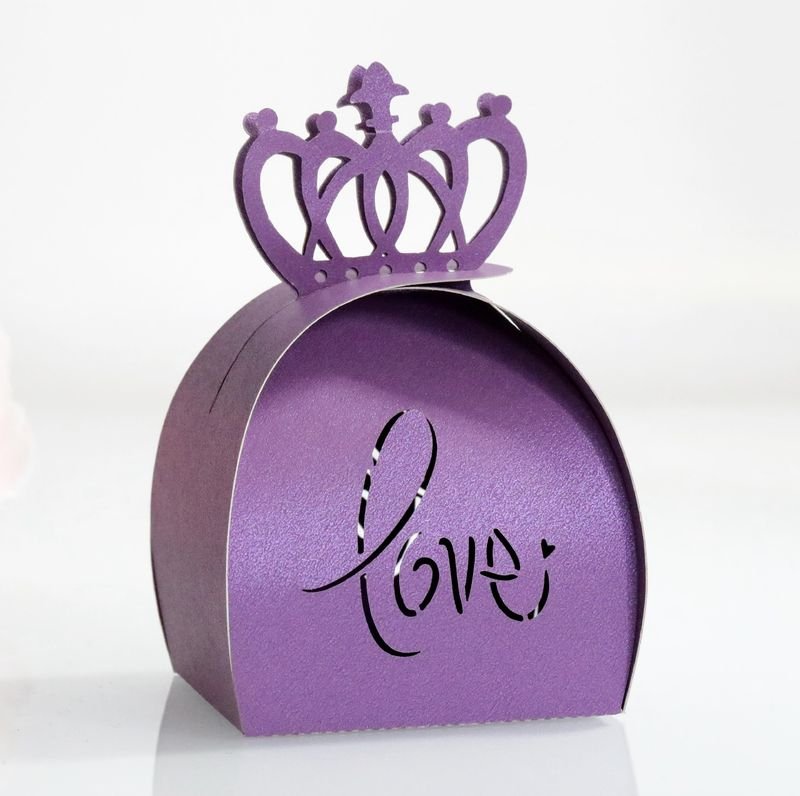 Simple Creative Hollow Letter Crown Wedding Candy Packaging Box