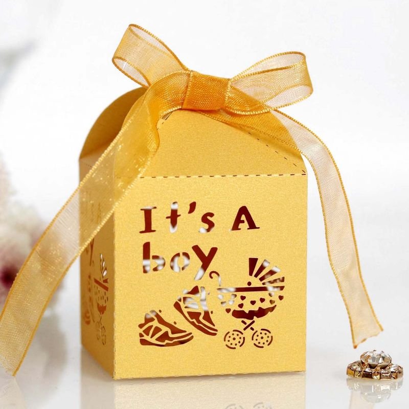 Simple Creative Hollow Letter Baby Car Pattern Wedding Candy Packaging Box