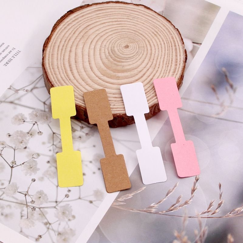 100pcs Ring Sticker Price Tag Jewelry Packaging Kraft Paper Card