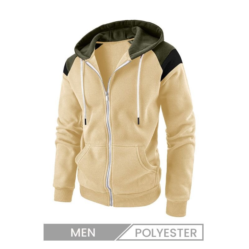 Men Color-Block Contrast Fashion Sports Hoodie Custom