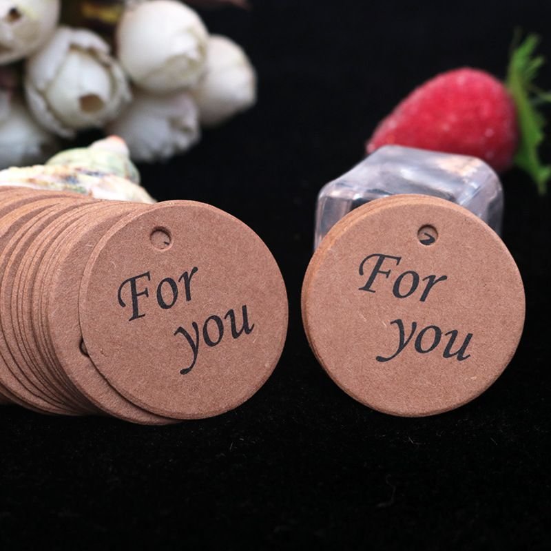 Round Kraft Paper Card Hanging Bakery Listing Blank Tag Marking Card Product Hand-Painted Business Card 100pcs/pack