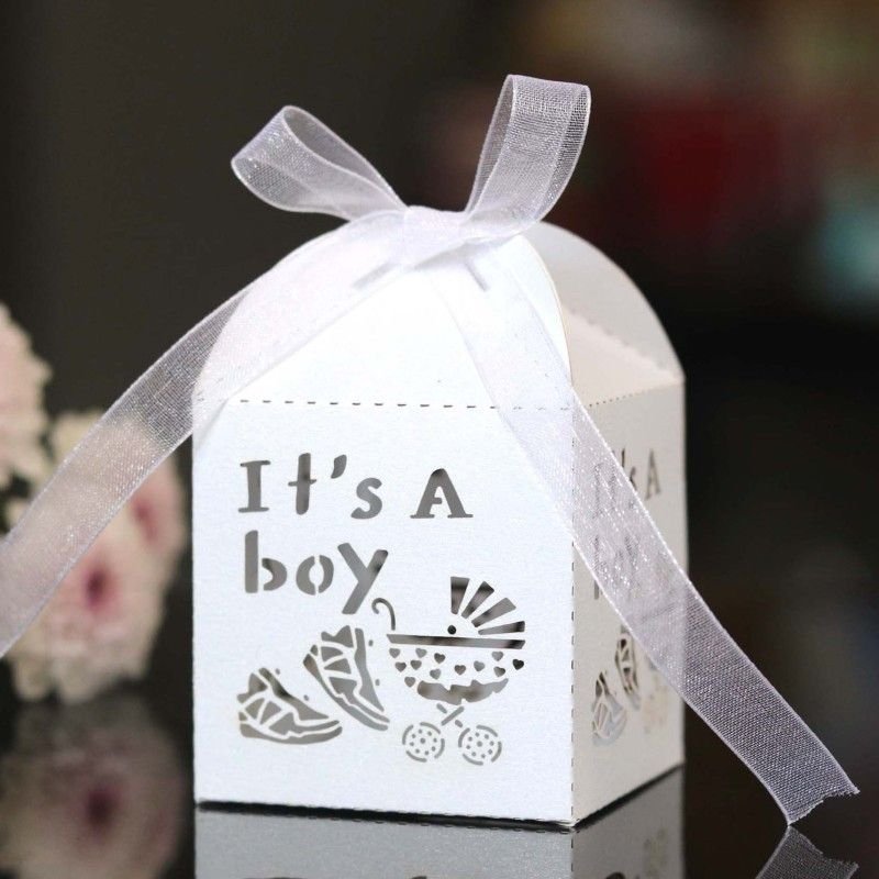 Simple Creative Hollow Letter Baby Car Pattern Wedding Candy Packaging Box