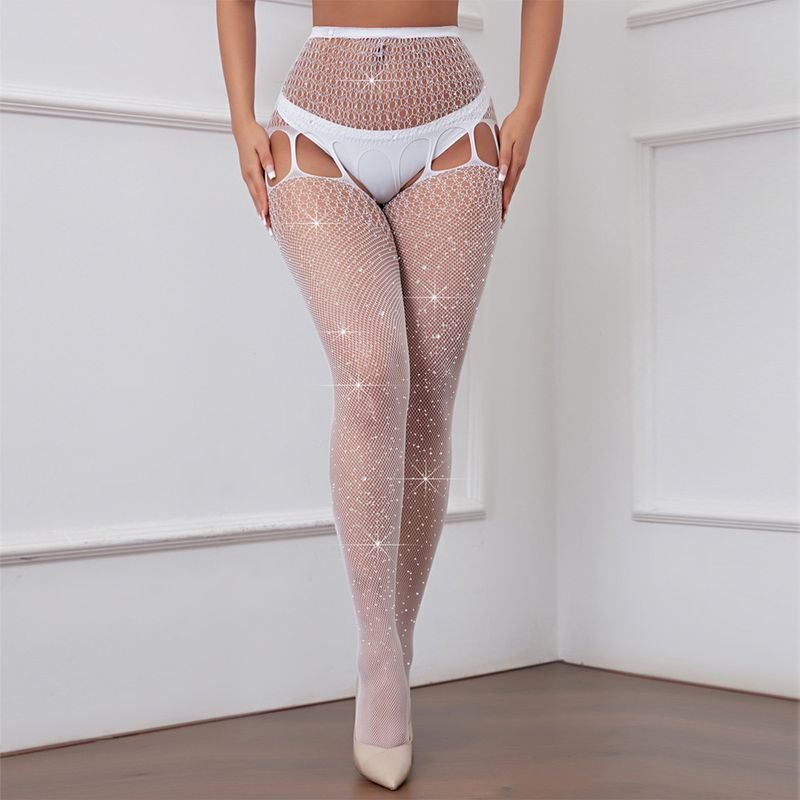 Women Fashion Sexy Hot Drilling Hollow Fishing Net Pantyhose