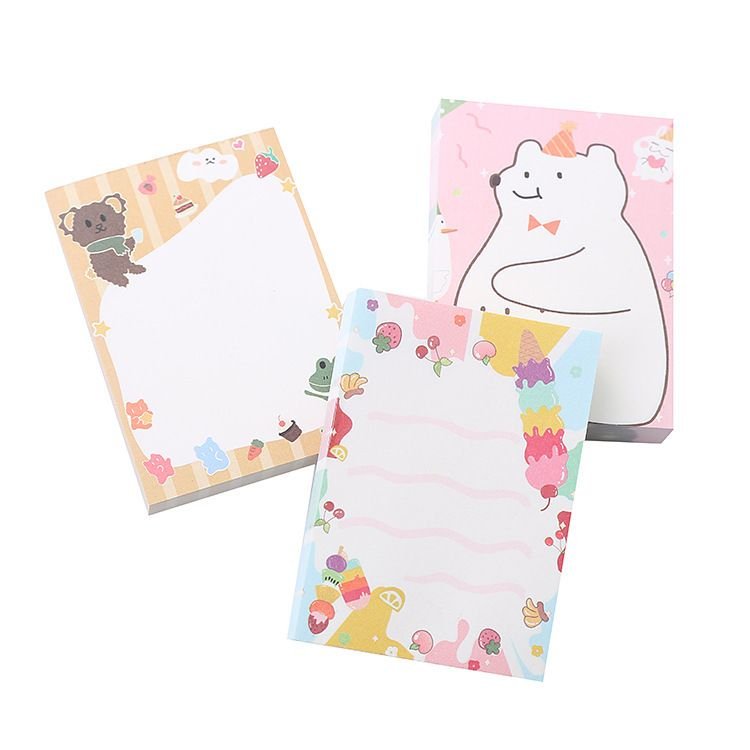 Cute Cartoon Bear Memo Pad Creative Tearable Message Notepad