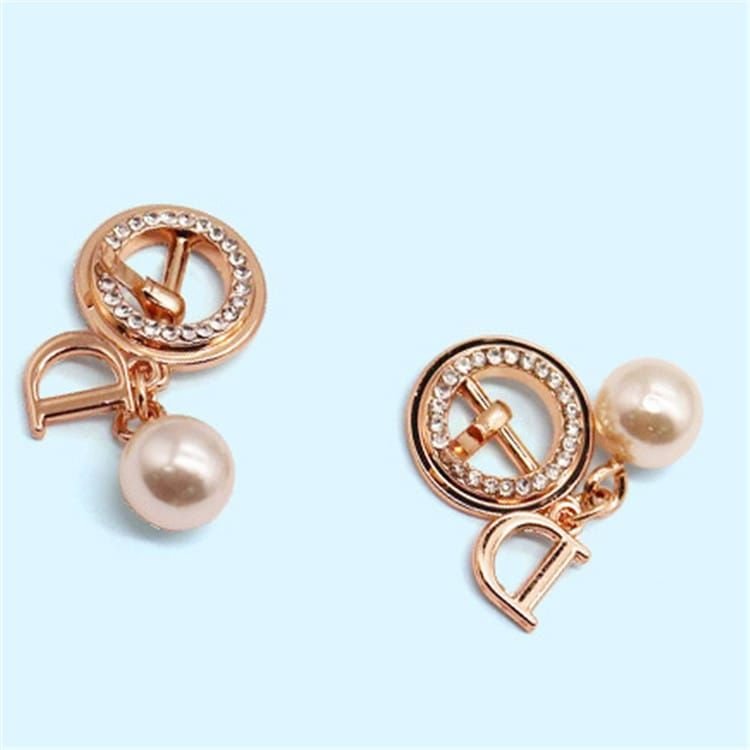 Imitation Pearl And Rhinestone Decorative Letter Shoe Buckle Decoration