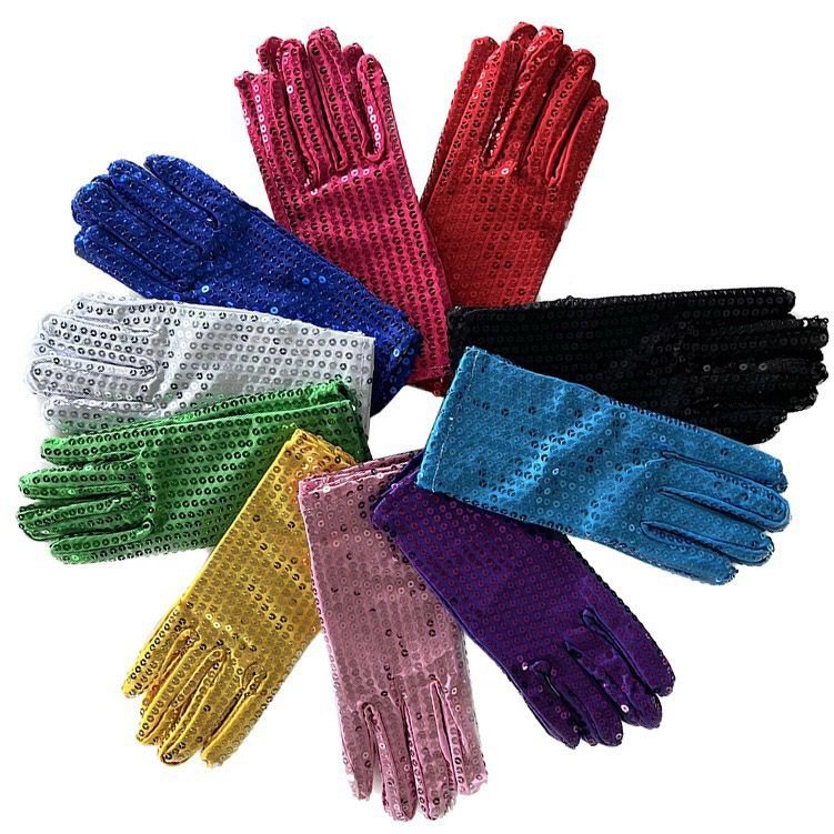 Women Fashion Stage Performance Sequin Gloves