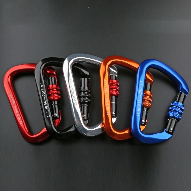 Outdoor Aviation Aluminum D Type Rock Climbing Mountaineering Aluminum Alloy Mountaineering Buckle Climbing Ropes