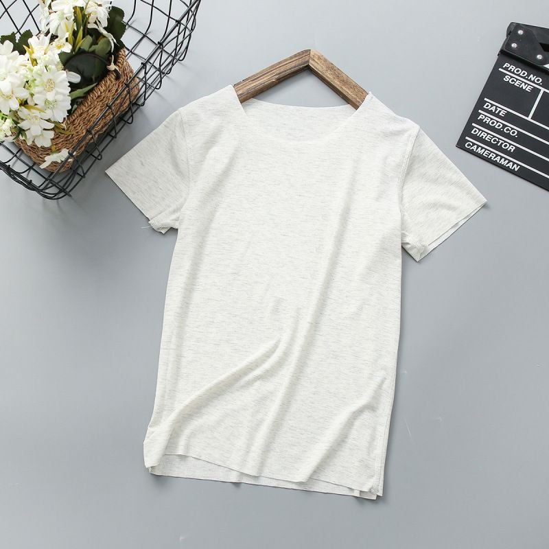 Summer Short-Sleeved Baby Crew Neck Loose Solid Color Modal Basic T-Shirt Custom