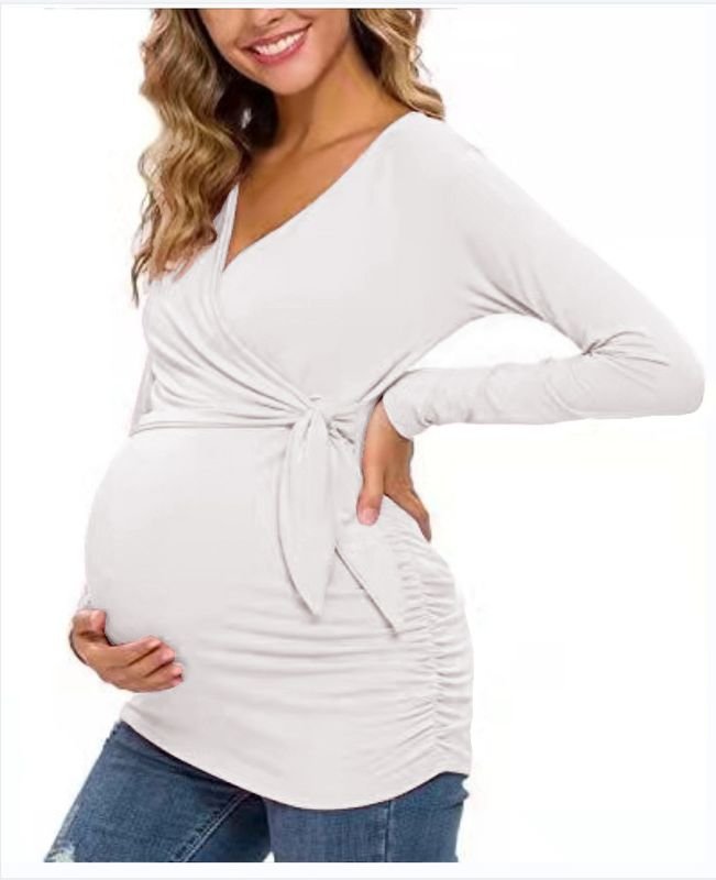 Pregnant Women Fashion Casual V-Neck Cross Breastfeeding Top