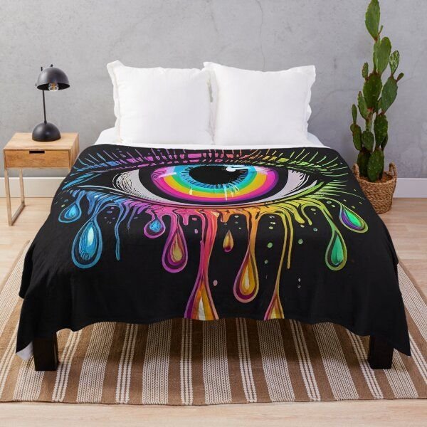 70X100cm Funny Evil Eye Theme Flannel Blanket