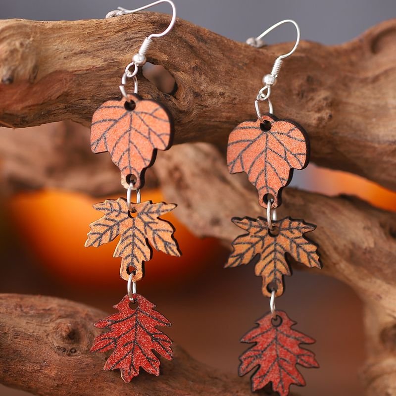 Autumn Thanksgiving Maple Leaf Earrings