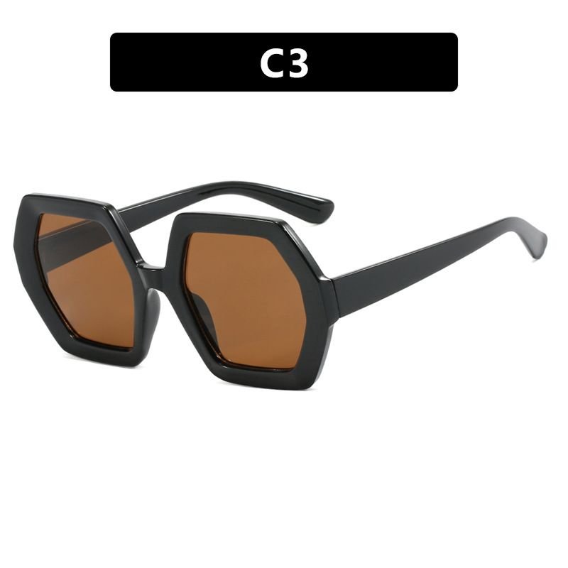 Women Fashion Polygon Large Frame Sunglasses