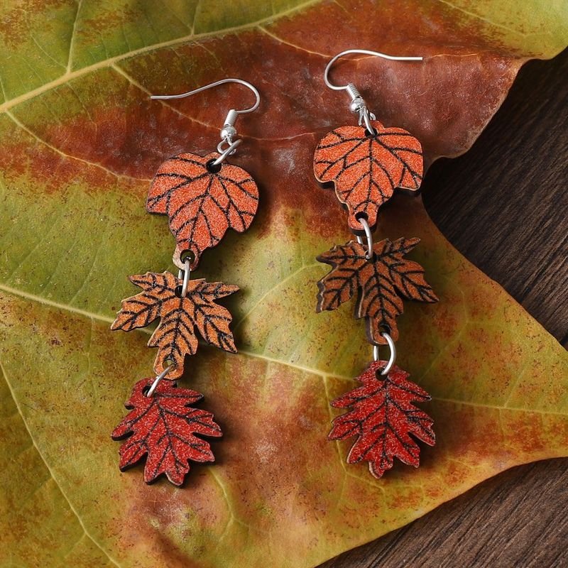 Autumn Thanksgiving Maple Leaf Earrings