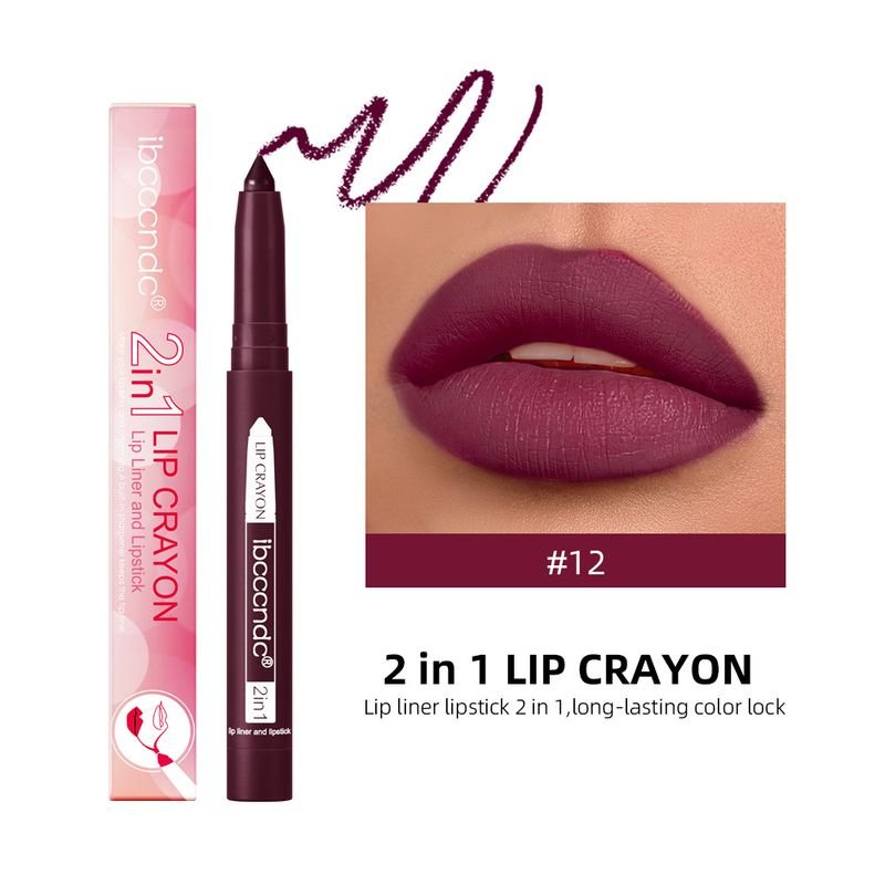 Ibcccndc Women Long-Lasting Waterproof Matte Rotating Lip Liner