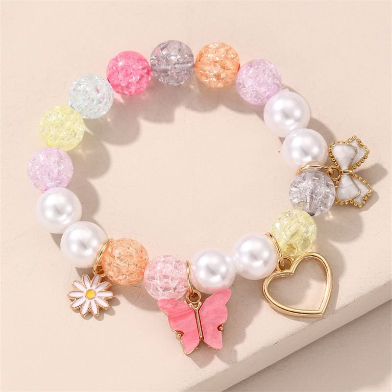 Kids Girls Cute Sweet Butterfly Heart Flower Bracelet