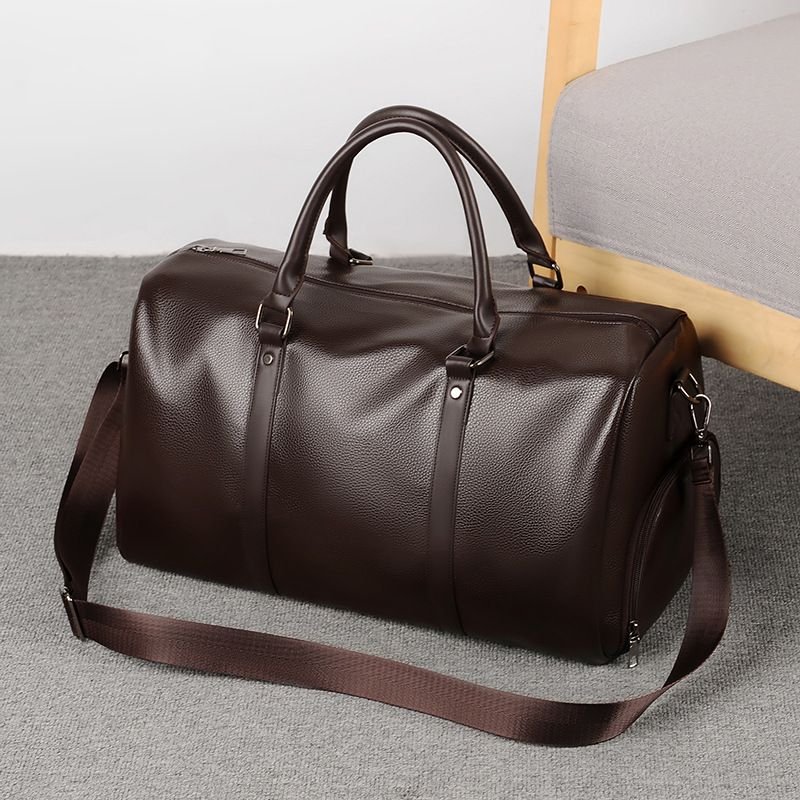 Men Leisure Sports Vintage Large Capacity PU Duffle Bag