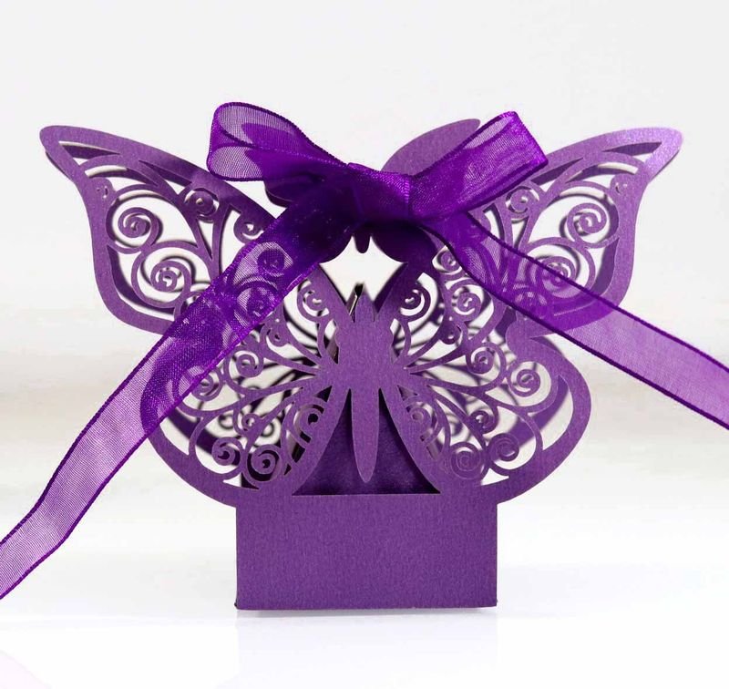 Simple Creative Wedding Party Three-Dimensional Hollow Butterfly Candy Packaging Box