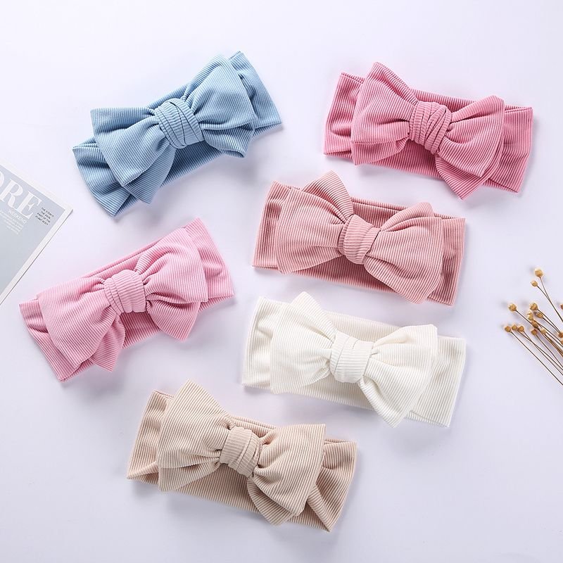 Kids Girls Cute Sweet Solid Color Bow Headwear