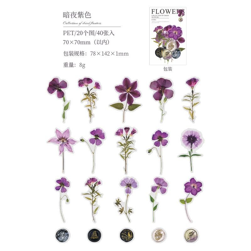 Simple Dried Flower Account Decoration Material Stickers