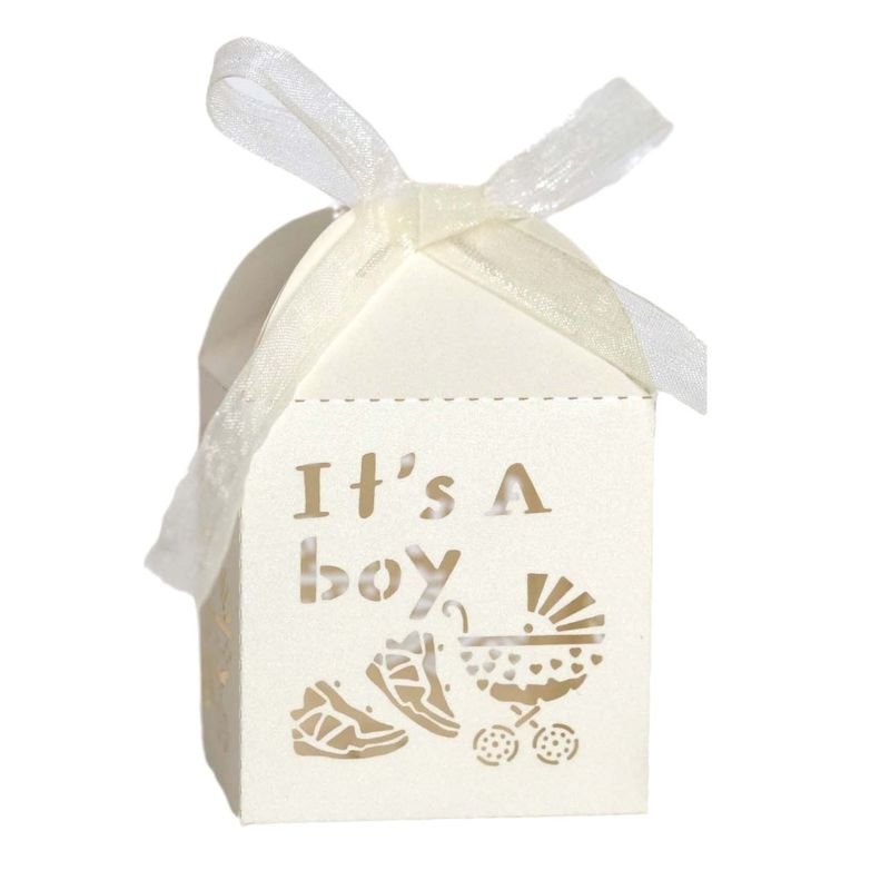 Simple Creative Hollow Letter Baby Car Pattern Wedding Candy Packaging Box