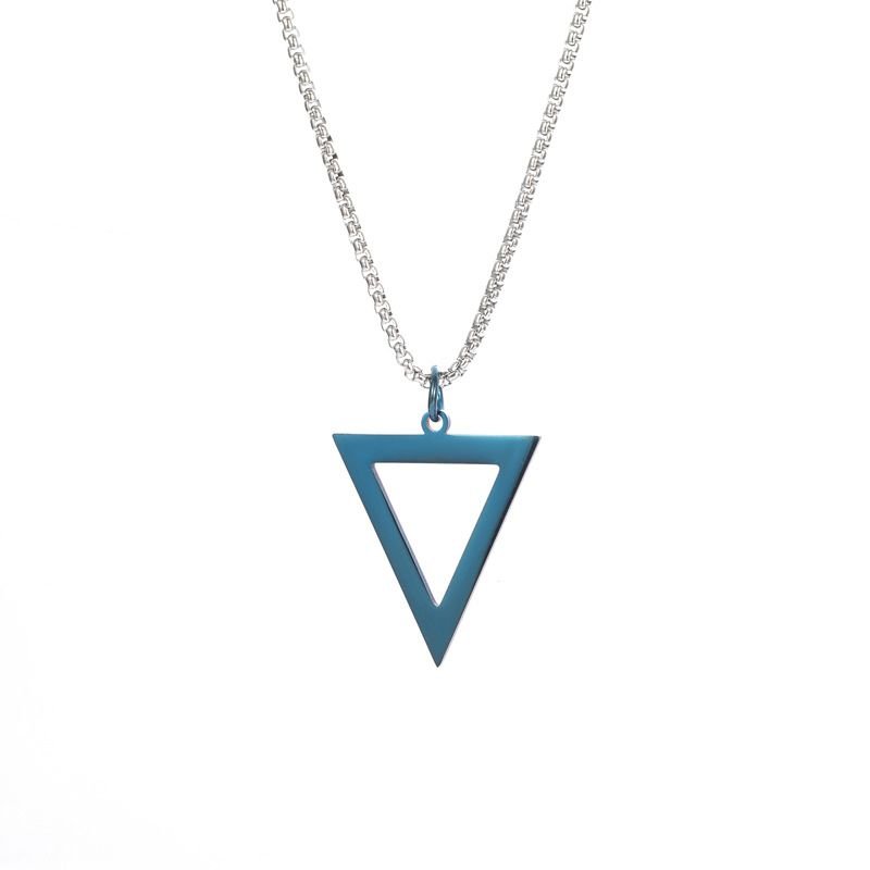 Men Fashion Casual Basic Triangle Stainless Steel Necklace