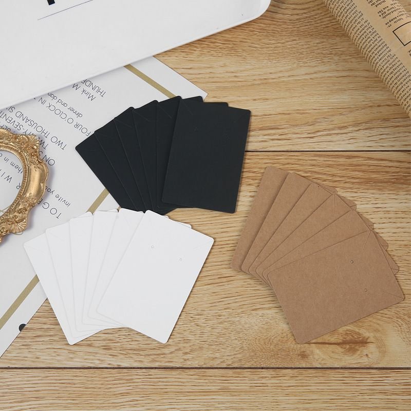 Black White Brown Three-Color Jewelry Earrings Packaging Kraft Paper 6x 9 Solid Color Necklace Packaging Card