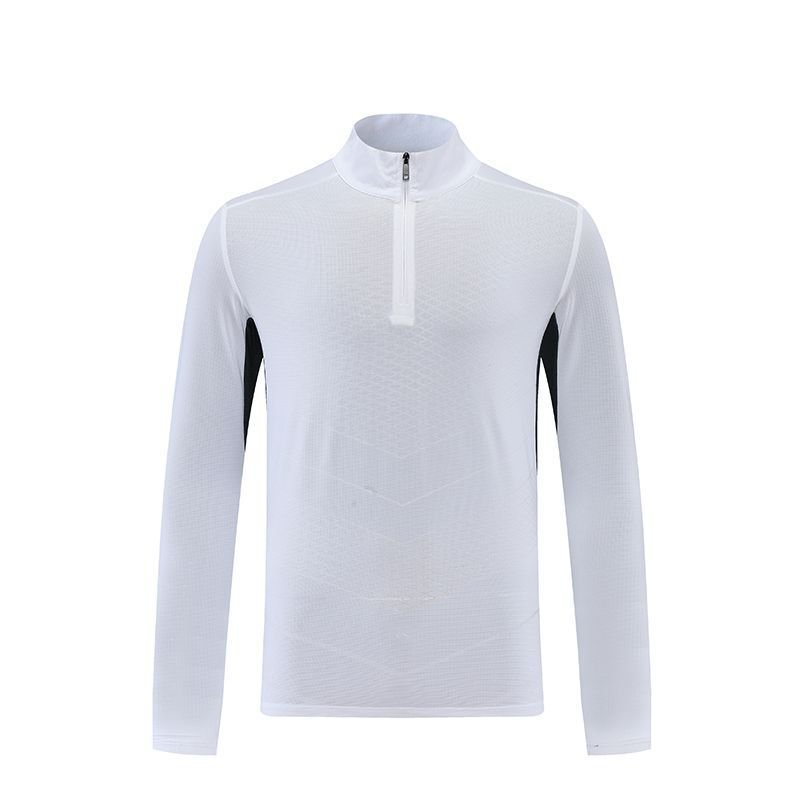 Men Casual Sports Basic Stretchy Half Zipper Long Sleeve Training T-Shirt