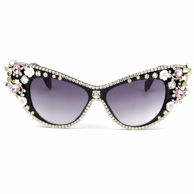 Women Retro Diamond-Studded Cat-Eye Sunglasses