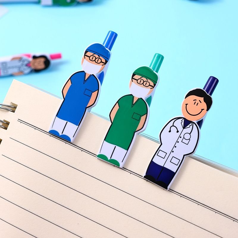 Cartoon Creative Male Doctor Female Nurse Press Ballpoint Pen