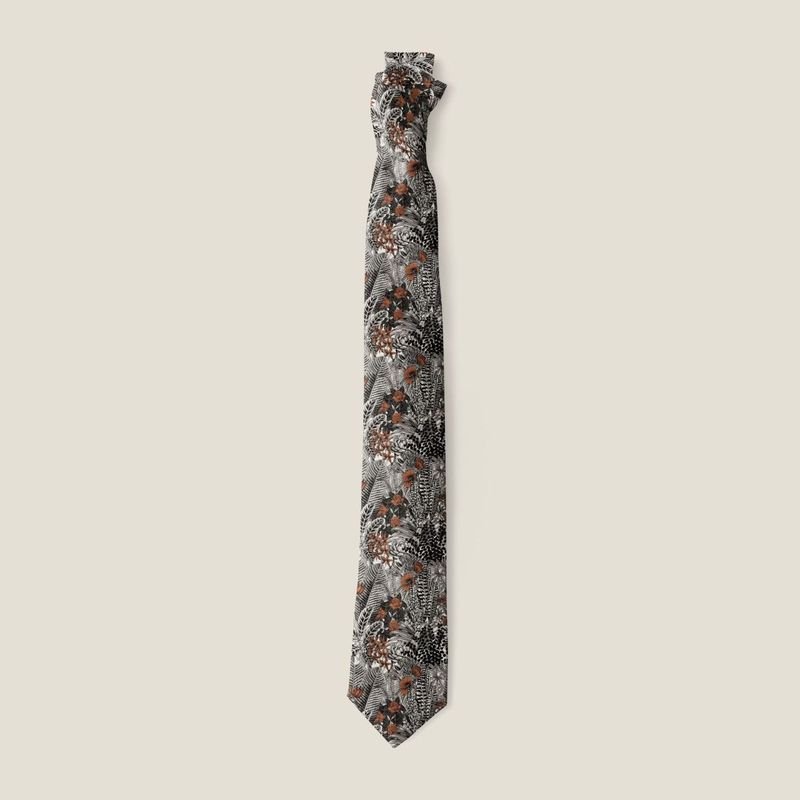 Men Minimalist Retro Floral Letter Animal Print Tie