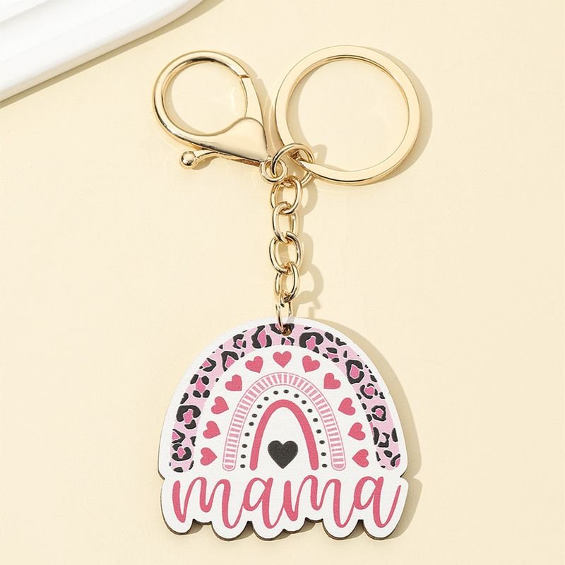 Mother'S Day Fashion Creative Letter Leopard Keychain