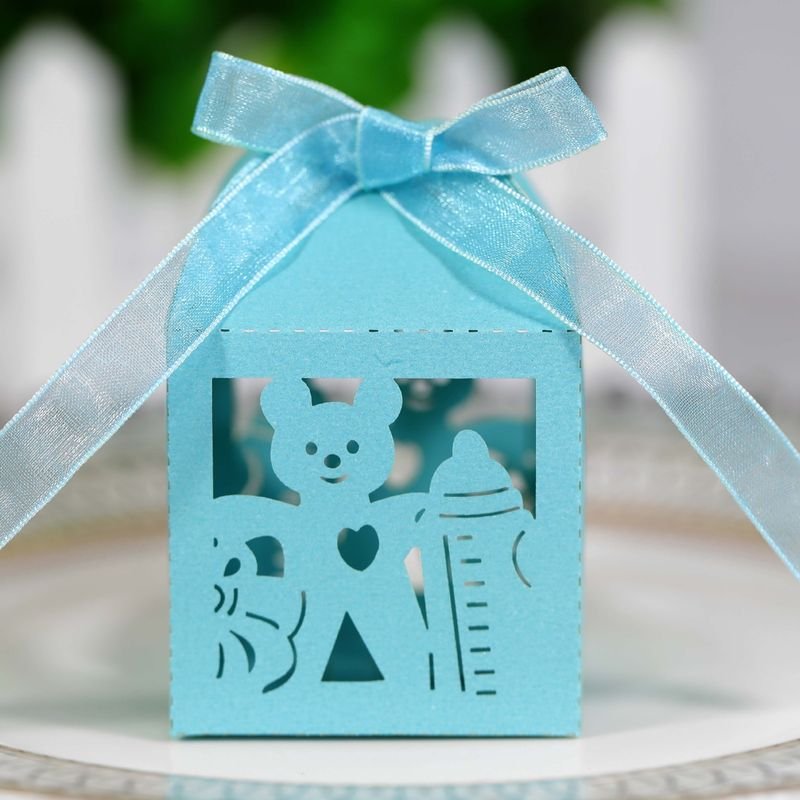 Simple Creative Laser Hollow Bear Bottle Wedding Candy Packaging Box