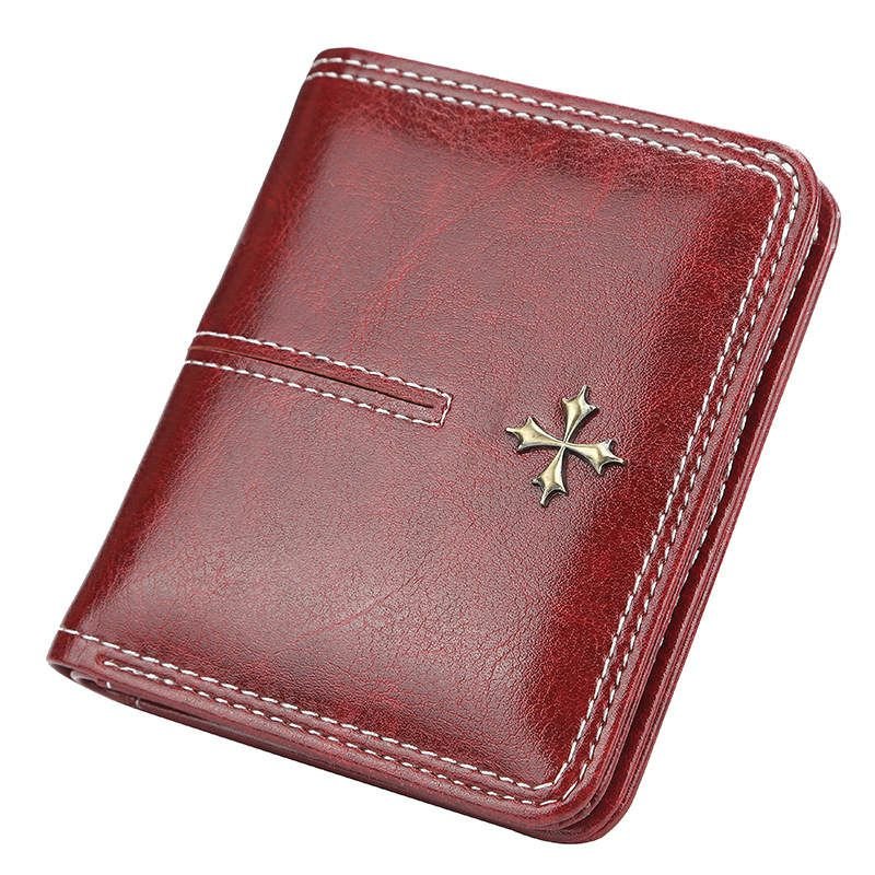 Woman Solid Color Mini Bifold Wallet