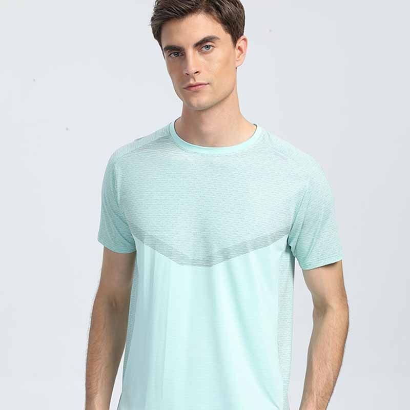 Men Casual Sports Basic Tight Quick Dry Short Sleeve Training T-Shirt