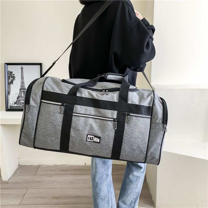 Men Casual Sports Basic Alphabet Foldable Large Capacity Oxford Duffle Bag