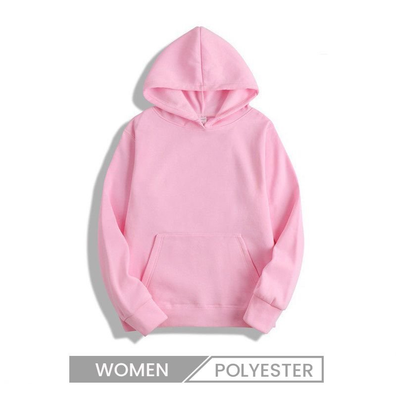 Custom Autumn Winter Women Fashion Loose Solid Color Long Sleeve Pocket Blank Hoodies