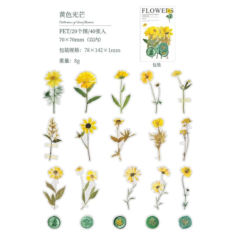 Simple Dried Flower Account Decoration Material Stickers