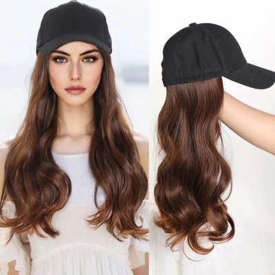 Women Fashion Long Curly Hair Hat Wig