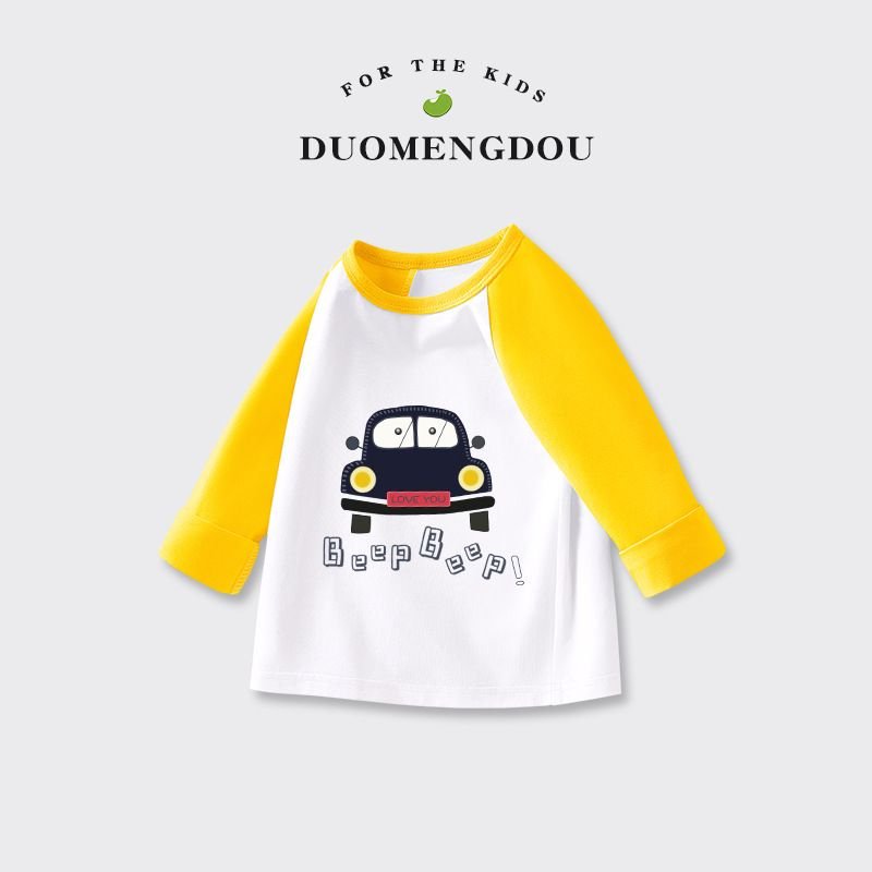 Kids Toddler Boys Girls Casual Cute Cartoon Print Long Sleeve Round Neck T-Shirt