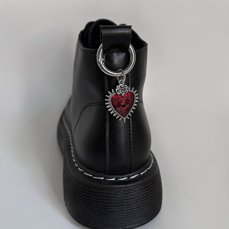 Women Vintage Dark Gothic Evil Eye Metal Pendant Shoe Buckle Accessories