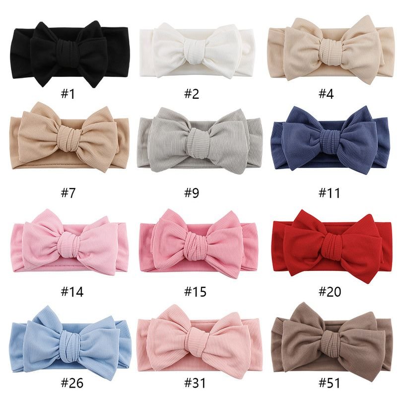 Kids Girls Cute Sweet Solid Color Bow Headwear