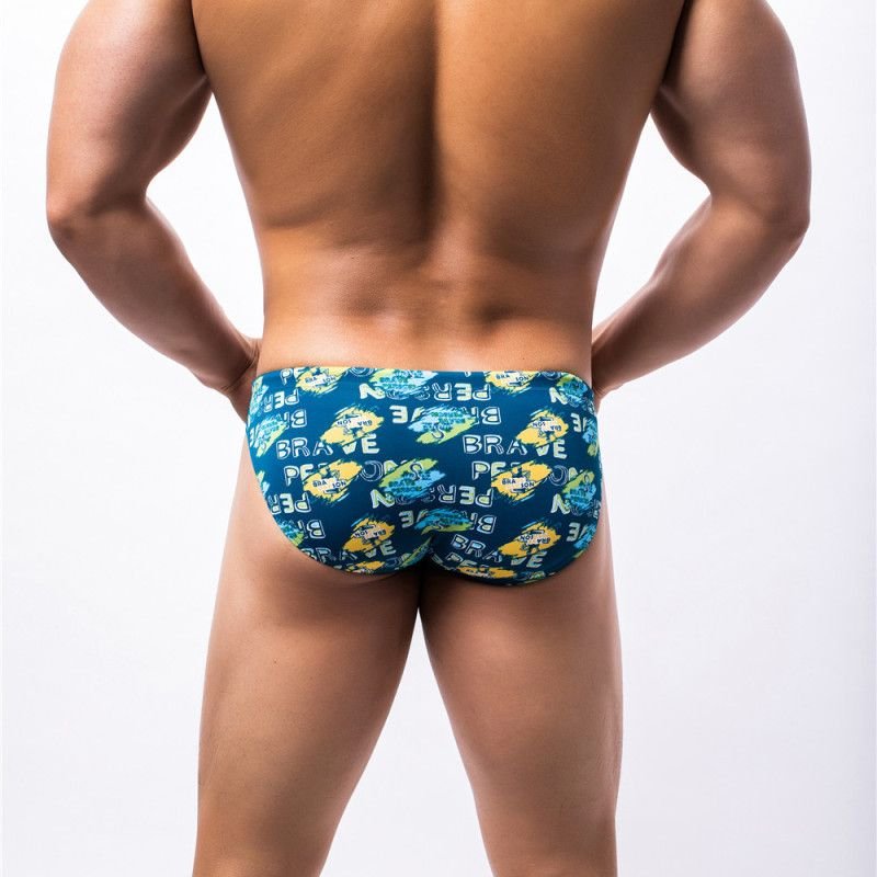 Men'S Casual Breathable Print Swim Briefs