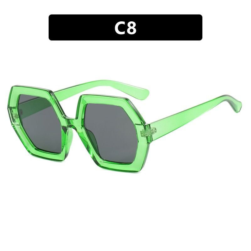 Women Fashion Polygon Large Frame Sunglasses