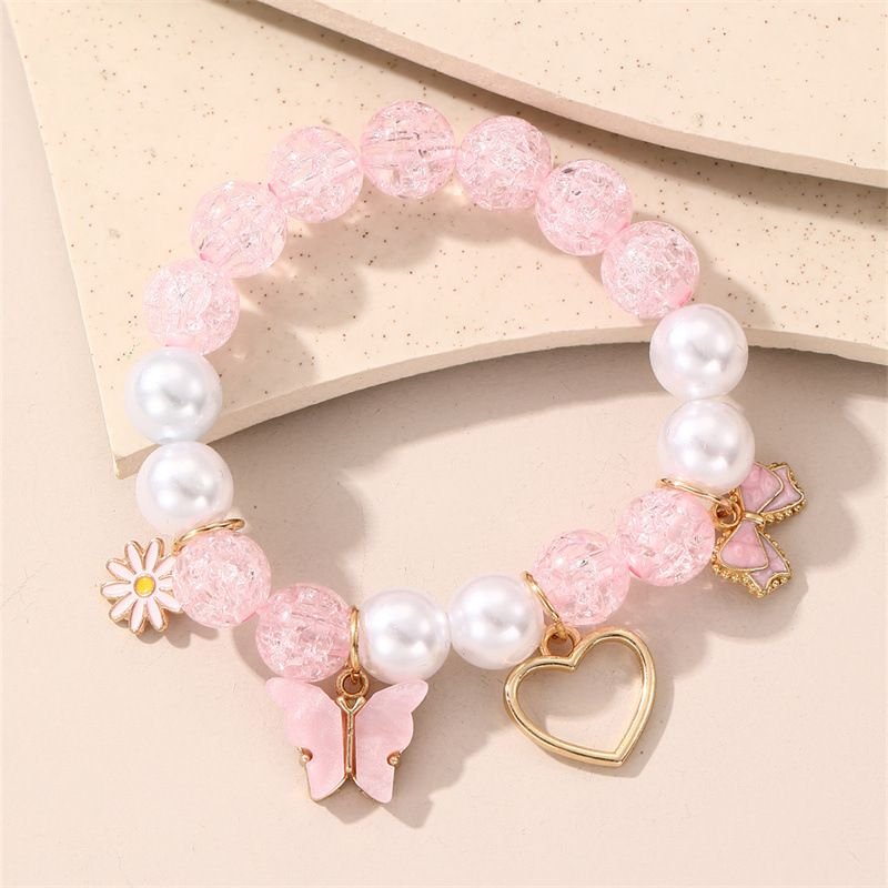 Kids Girls Cute Sweet Butterfly Heart Flower Bracelet