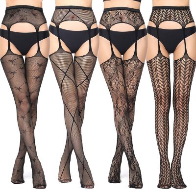 Women Fashion Sexy Sling Fishnet Jacquard Pantyhose