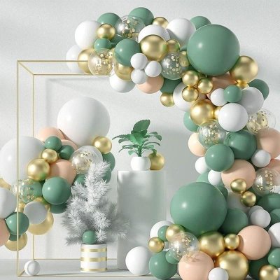 Vintage Macarons Olive Green Birthday Party Balloon Chain Set