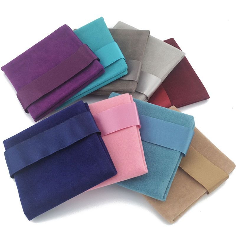 Fashion Solid Color Jewelry Packaging Flannel Bag